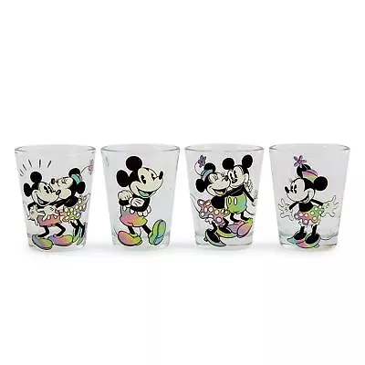 Disney Mickey And Minnie Mouse Rainbow 2-Ounce Mini Shot Glasses | Set Of 4 • $17.99