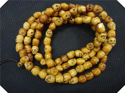 Tibetan Buddhist Mala Shaman Rosary 108 YAK BONE SKULL Prayer Beads Necklace ! • $16.99