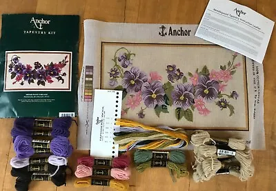 Anchor Tapestry Needlepoint Kit PANSY GARLAND MR76481 Large Kit Started • £9.99