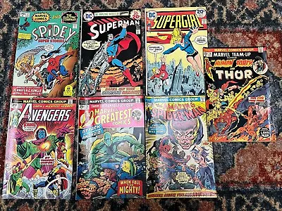 Lot Of 7 Vintage 1970’s Comic Books Superman Spider-Man Thor Supergirl • $34.99