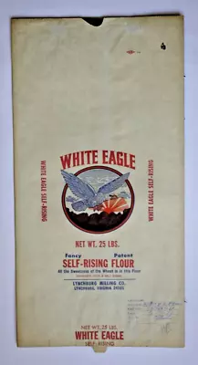 $20 • Buy X LARGE Vintage Paper Sack Bag - IWHITE EAGLE FLOUR, LYNCHBURG MILLING, VA 1972