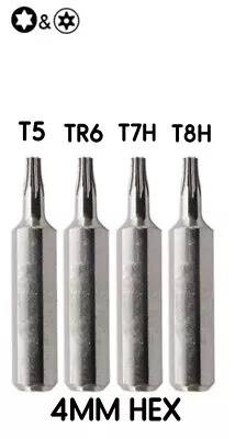 Torx 4mm Hex Screwdriver Bits: T5 TR6 T7H T8H Star • $6.99