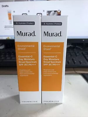 2 Murad Essential-C Day  Moisture  Broad Spectrum SPF 30 50 ML 1.7 Oz EXP 7/2025 • $59.99