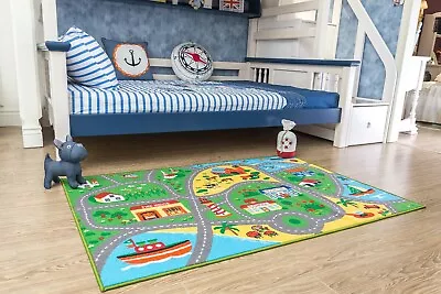 4'4 X6'9  City Street Map Children Carpet Classrooms Play Mat Area Rug-760 • $49.99