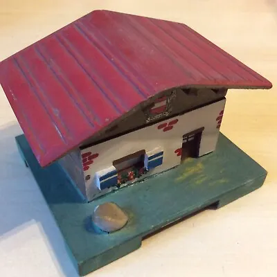 Vintage Swiss Alpine Chalet Wooden Music Box 1950’s Working Bouillon Trinkets • £4.50