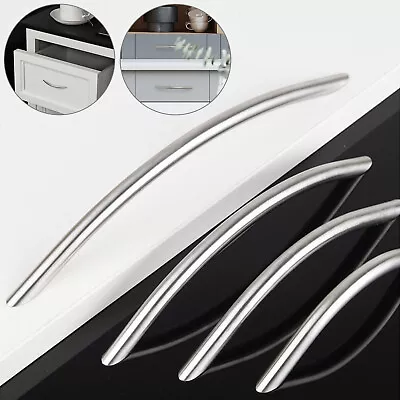 Hardware Satin Nickel Kitchen Cabinet Handles Drawer Bow Pulls Stainless Steel • $8.18