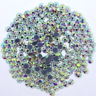 1000 DMC Hotfix Glass Rhinestones Diamante Flat Back Iron/Glue On Nail Art Craft • £6.99