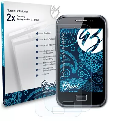 Bruni 2x Protective Film For Samsung Galaxy Ace Plus GT-S7500 Screen Protector • £9.49