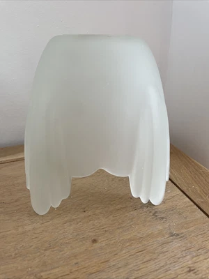 £5 • Buy Vintage White Frosted Glass Chandelier Lamp Shade Art Deco Style 