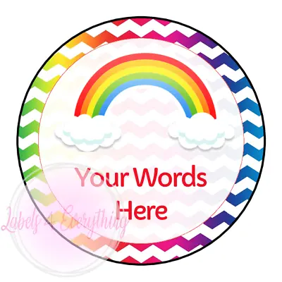 Personalised Rainbow Stickers Thank You Teacher Birthday Party Well Done • £1.99
