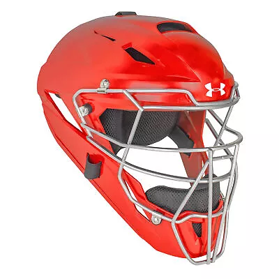 Under Armour Converge Matte Adult Baseball/Softball Catcher's Helmet - Scarlet • $169.95