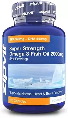 Omega 3 Fish Oil 2000mg EPA 660mg DHA 440mg Per Daily Serving. 120 Capsules • £9.95
