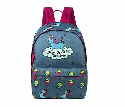 Official David And Goliath Where Sprinkles Come From Unicorn Large Backpack Bag • £11.49