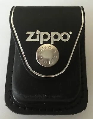 Zippo Black Leather Lighter Pouch With Clip Item LPCBK New In Box • $13.27