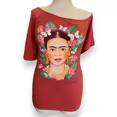 Torrid 5 (5X 28) Beautiful Frida Kahlo Art Floral Graphic Off Shoulder T Shirt • $36.50