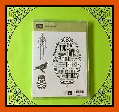 Stampin' Up! TOIL & TROUBLE Stamp Set ......💀 Crow Skull • $19.95