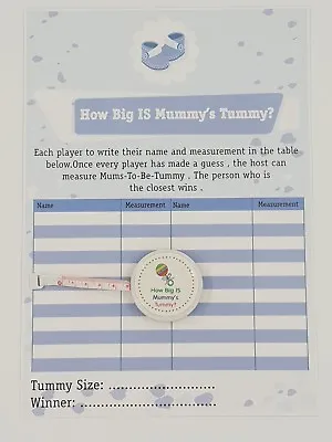 How Big Is Mummy's Tummy ? Baby Shower 24 Player Game Tape Measure - Baby Boy   • £3.50