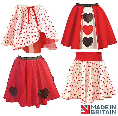 VALENTINES Skirts QUEEN OF HEARTs Style Fancy Dress Skirt Outfit Costume UK MADE • £11.99