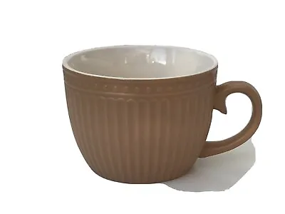 £3.50 • Buy Siaki Huge Beige Cappuccino Or Soup Cup -  Ribbed Design