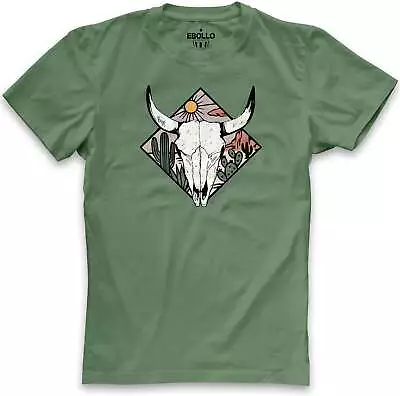 Wild West Shirt Western Cow Skull Cow Funny Shirt Novelty Sarcastic  Graphic Tee • $19.99