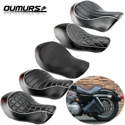 Wide Front Rider Driver Solo Seat For Harley Sportster XL 883 1200 2005-2013 • $64.81