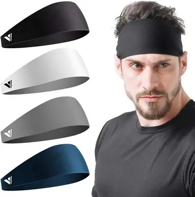 4 Pack Running Headbands For Men Sweatbands Sports Sweat Bands Workout Fitness • $15.65