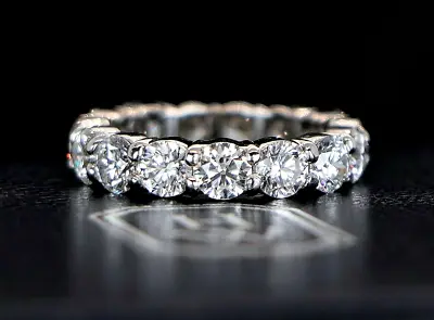 $29300 Harry Winston Platinum 3.75ct Round Diamond Eternity Wedding Band 4.75 • $18800