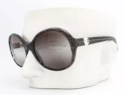 Chanel 5211-H 1263/41 Sunglasses Shimmery Black Gray Mix W/ Pearl CC Logo • £161.49