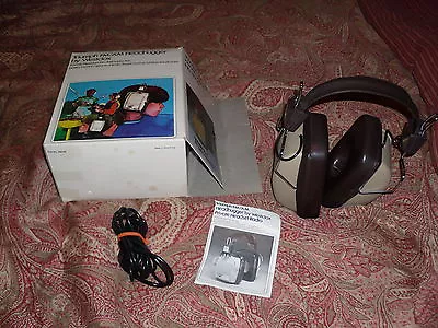 Vintage 70's Triumph Fm/am Radio Headset. Box Cable Booklet. Works Great • $44.99