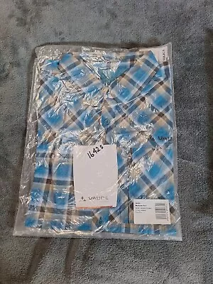 VAUDE Mens Shirt Short Sleeve Top Blue Check Burren Short Sleeve LARGE 💖 BNWT • £14.99