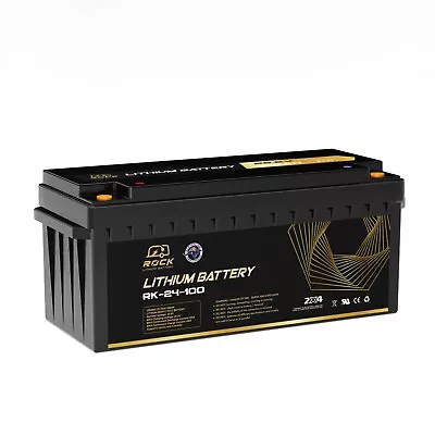 Rock 24V 100Ah LiFePO4 Lithium Iron Battery  Deep Cycle Rechargeable Caravan RV • $880