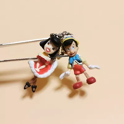 Disney PINOCCHIO & FRENCH MARIONETTE 1  Mini Figure KEYCHAIN Yujin Toy RARE • $26.39