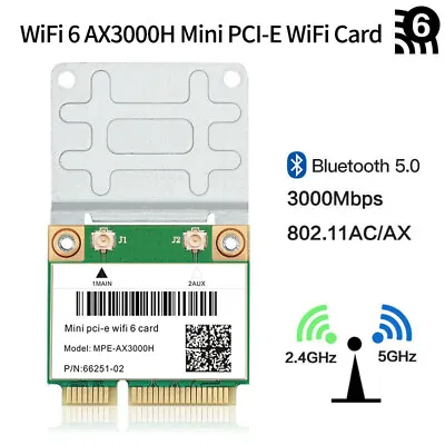 WiFi 6 Half Mini PCIe Wifi Card 802.11AX AX3000 2.4G/5Ghz WiFi Bluetooth Adapter • $19.54