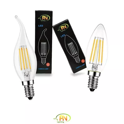 LED Candle Filament Bulbs E14 SES 2W|4W|6W Cool&Warm White Energy Saving X6|8|10 • £3.75