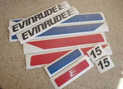 Evinrude Vintage Outboard Motor 15 Decal Kit FREE SHIP + FREE Fish Decal! • $15
