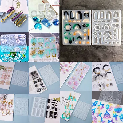 £2.79 • Buy Silicone Mold Pendant Earrings Tag Ring Resin Casting Jewelry Epoxy Mould DIY