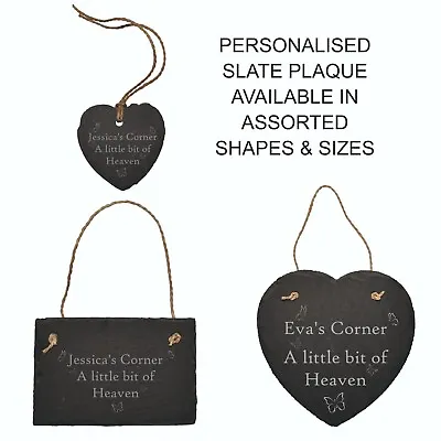 £7.95 • Buy Personalised Heaven Garden Slate Plaque Sign Allotment Birthday In Memory Gift
