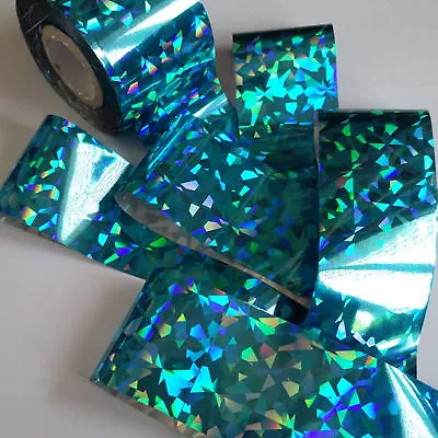 3D Holographic Nail Art Foil Sticker Blue Foils Iridescent Manicure Pedicure UK • £1.90