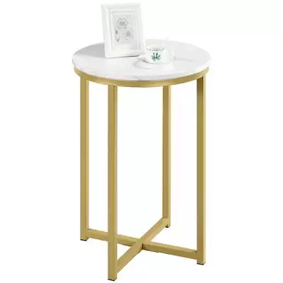 X-Based Faux Marble Side Table White/Gold • $36.92