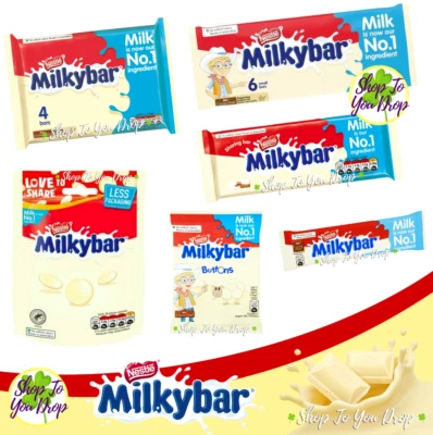 NESTLE MILKYBAR White Chocolate Bars Buttons Milky Bar Father's Day Present🎁🍫 • £7.96