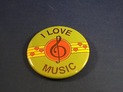  I LOVE MUSIC   Lot Of 3 BUTTONS  Pins Pinbacks 2 1/4   Badges Award  NEW! BAND • $6.99