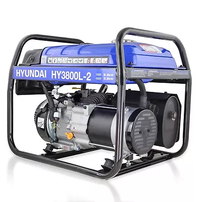 Petrol Generator 3.2kW / 4kVA Recoil Start Open Frame Site Hyundai • £399.99