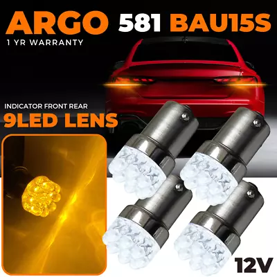 581 Py21w Indicator Amber Bau15s Led Light Bulbs Yellow Signal 1156 Car Bulb 12v • £4.94