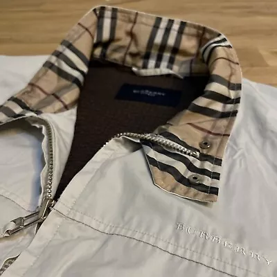 BURBERRY London Bomber Jacket Coat Winter Nova Check Men's WHITE Siz 48us 2XL • $95.94