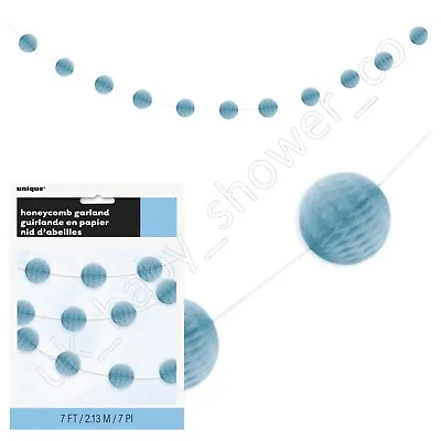 BLUE HONEYCOMB BALL GARLAND [7FT] Baby Shower Party Decoration Boy 63378 • £3.69