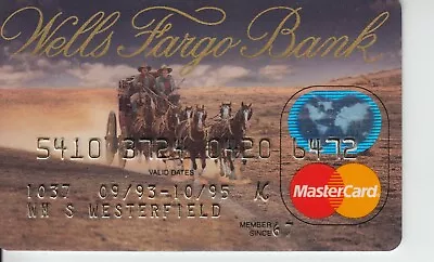 Vintage Master Card Credit Card  Exp 1995 - Wells Fargo • $25