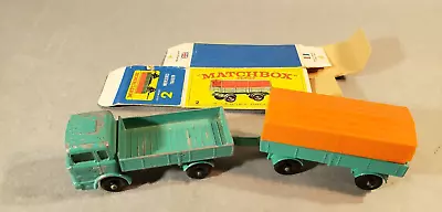 Vintage MATCHBOX  #2 Mercedes Trailer & ORIGINAL Box With Mercedes #1 Truck • $8
