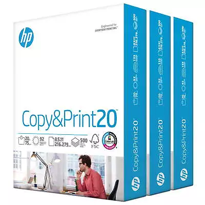 HP Printer Paper Copy & Print 20lb 8.5x11 3 Ream 1500 Sheets • $27.70