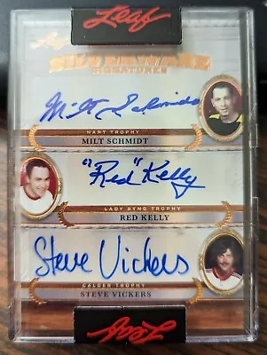 2020-21 Leaf Superlative Silverware Auto Schmidt Kelly Vickers Bourque Parent /9 • $174.98