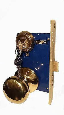 New HUD Double Cylinder Mortise Lock Set Right Hand Polished Brass  • $42.99